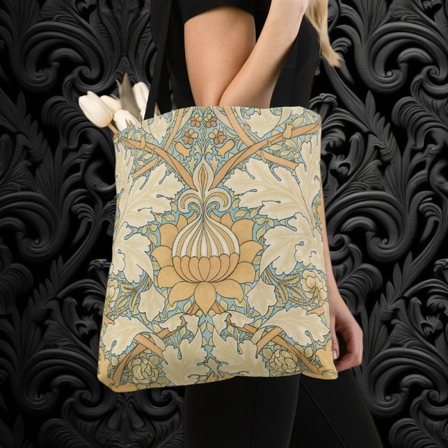 St. James av William Morris, Acanthus Lövs Tygkasse (St. James by William Morris, Vintage Victorian Textile Pattern All-Over-Print Tote Bag)