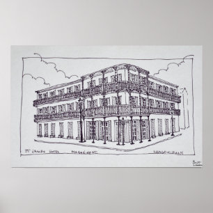 St. James Hotel Franska kvarteret, New Orleans Poster