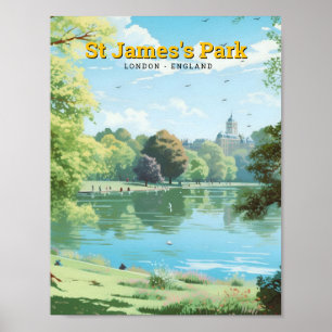 St James's Park London England Konst Vintage Resa Poster
