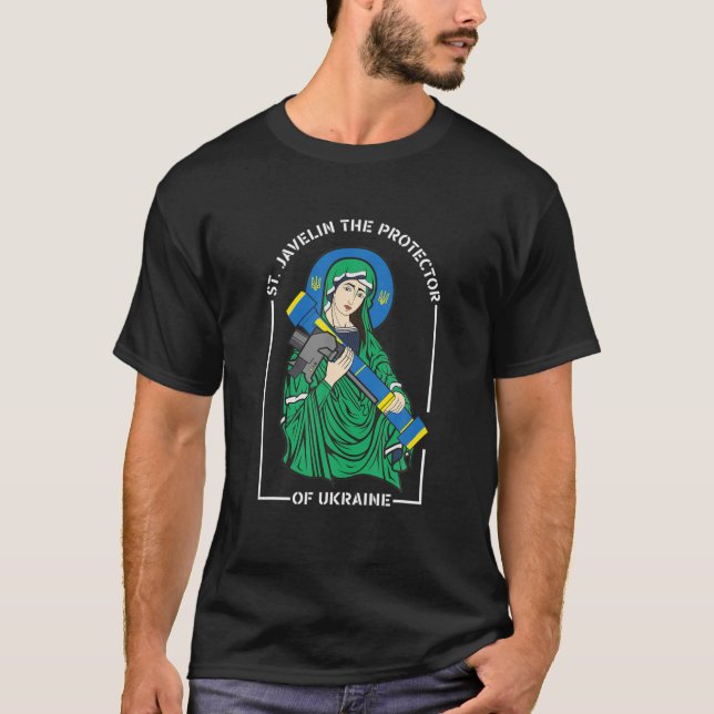 St.Javelin Saint Javelin Protector of Ukraina Supp T Shirt (Framsida)