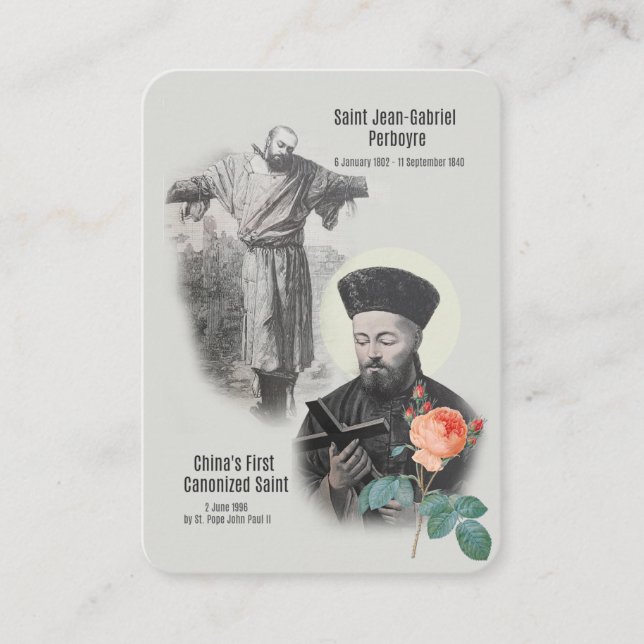 St. Jean-Gabriel Perboyre Catholic Prayer Placeringskort (Framsida)