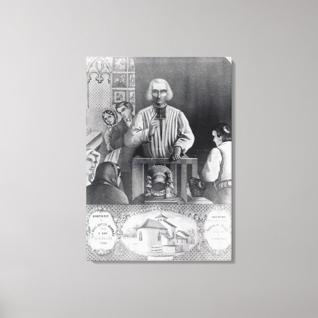 St. Jean-Marie Vianney preaching, 1800-talet Canvastryck (Framsida)