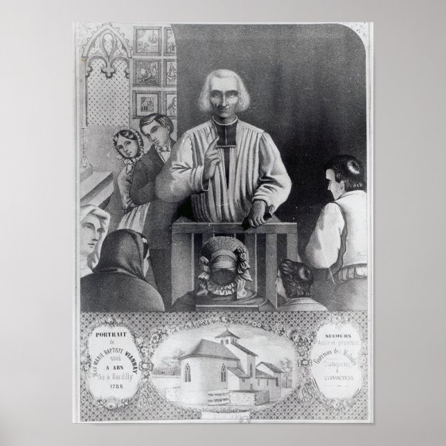 St. Jean-Marie Vianney preaching, 1800-talet Poster (Framsidan)