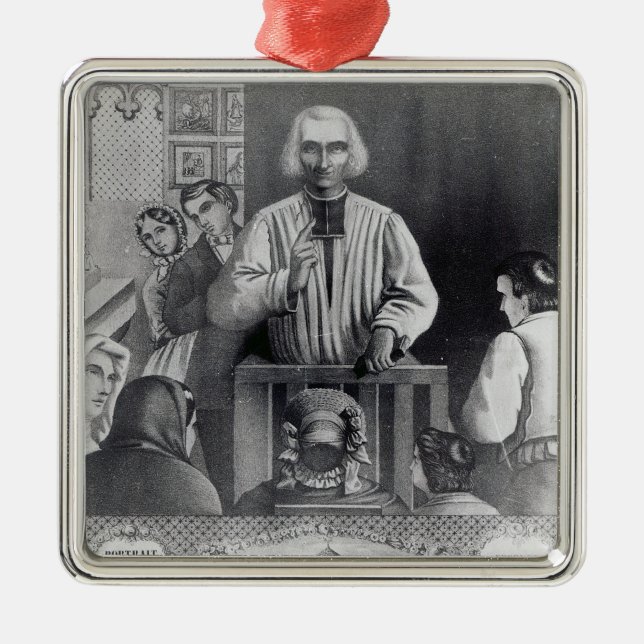 St. Jean-Marie Vianney som predikar, 19th Julgransprydnad Metall (Framsidan)