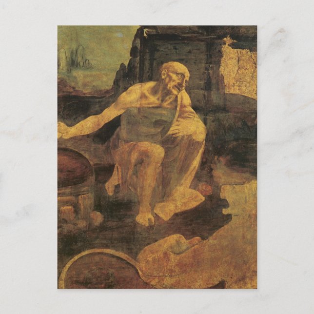 St. Jerome by Leonardo da Vinci circa 1481 Vykort (Framsida)