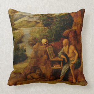 St. Jerome, c.1500 (olja på träpanel) Kudde