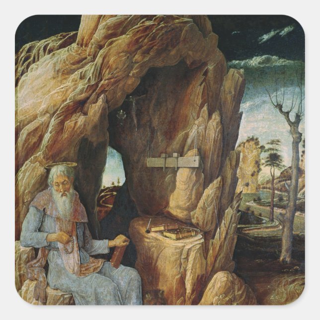 St. Jerome Fyrkantigt Klistermärke (Framsida)