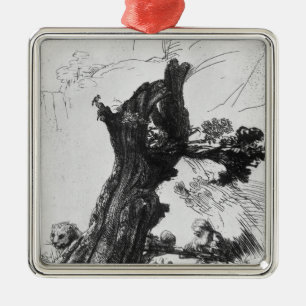 St Jerome handstil, 1648 Julgransprydnad Metall