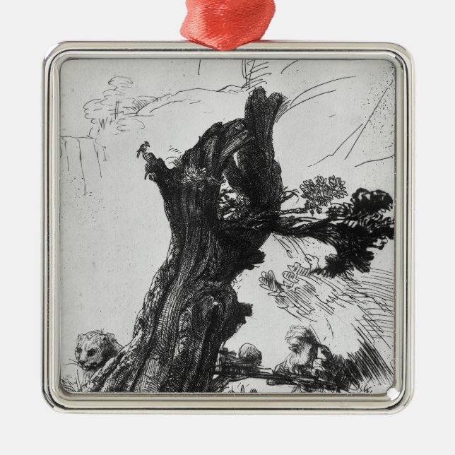 St Jerome handstil, 1648 Julgransprydnad Metall (Framsidan)