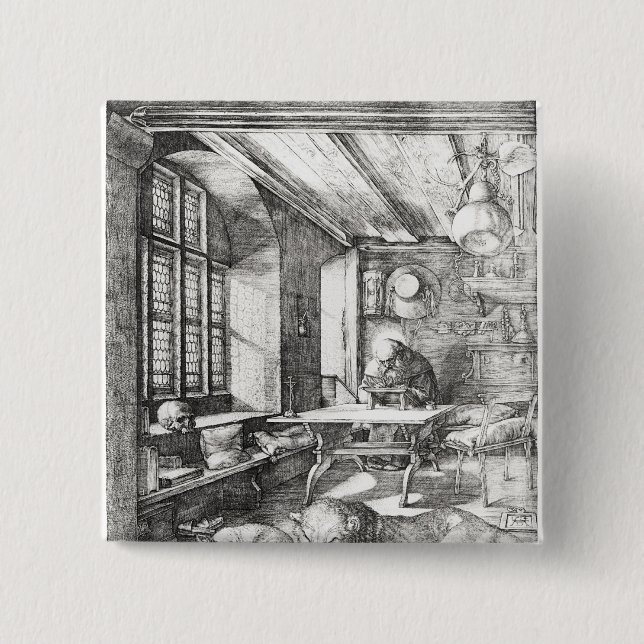 St Jerome i hans studie, 1514 Knapp (Framsida)