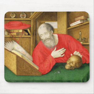 St Jerome i hans studie, 1650 (bodycolour och w/c Musmatta