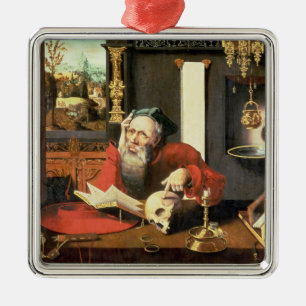 St Jerome i hans studie Julgransprydnad Metall