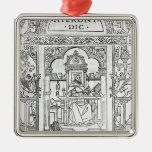 St Jerome i hans studie Julgransprydnad Metall