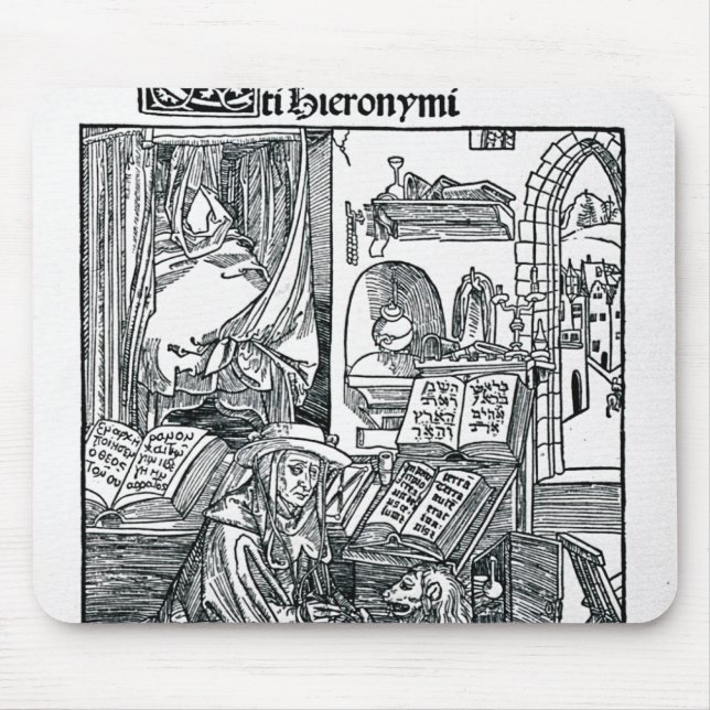 St Jerome i hans studie Musmatta (Framsidan)