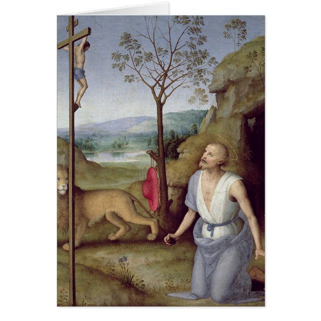 St Jerome i öknen, c.1499-1502 Hälsningskort (Framsidan)