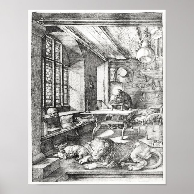 St. Jerome i sin studie, 1514 Poster (Framsidan)