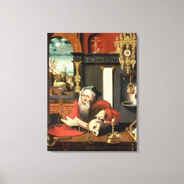 St. Jerome i sin studie Canvastryck (Framsida)