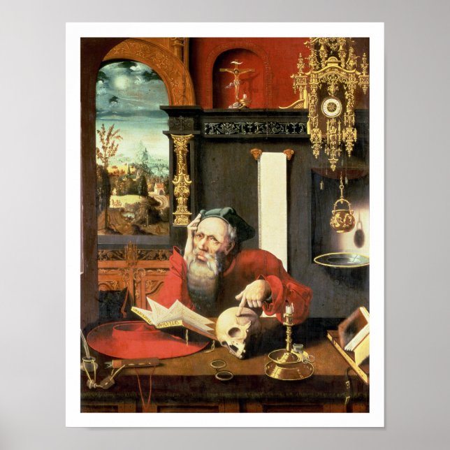 St. Jerome i sin studie Poster (Framsidan)