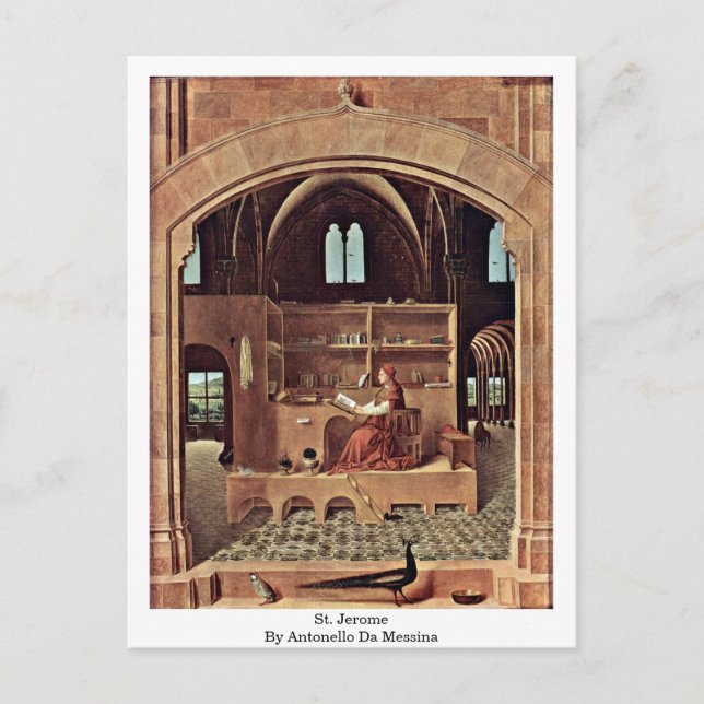 St. Jerome in by Antonello Da Messina Vykort (Framsida)