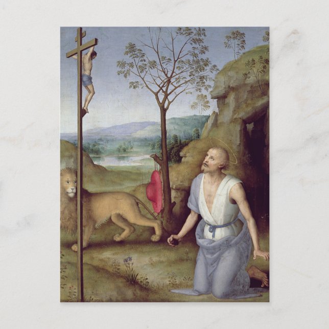 St. Jerome in the Desert, 1499-1502 Vykort (Framsida)