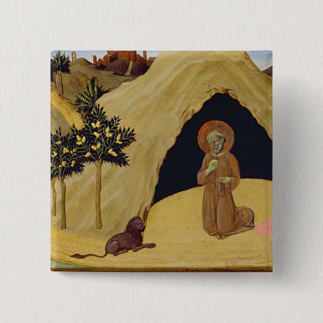 St Jerome med det lejont, 1436 (tempera på panel) Knapp (Framsida)