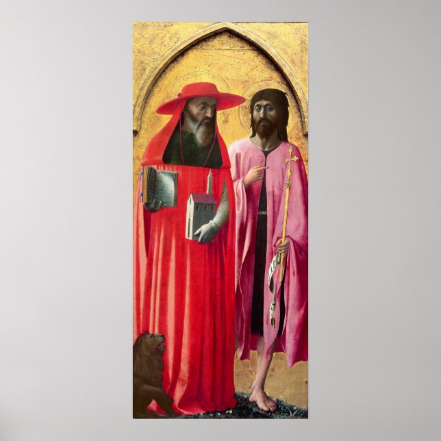 St. Jerome och St. John the Baptist, c.1428-29 Poster (Framsidan)