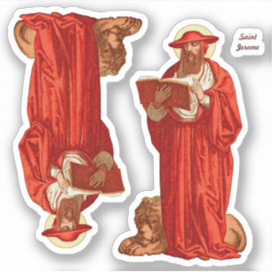 St. Jerome som kardinal med Lejon (P 004) Klistermärken