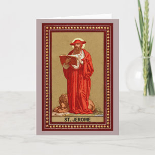 St. Jerome som kardinal med Lejon (P 004) Kort