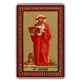 St. Jerome som kardinal med Lejon (P 004) Magnet