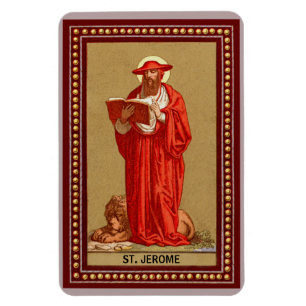 St. Jerome som kardinal med Lejon (P 004) Magnet