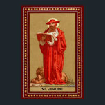 St. Jerome som kardinal med Lejon (P 004) Poster<br><div class="desc">Tidigare känd som Eusebius Sophronius Hieronymus på latin, St. Jerome (c. 347-420) föddes till förmögen pagan-föräldrar av illyrisk härkomst i Stridon, en stad som nu är borttappad till historien och som låg nära Adriatiska kusten i antingen nordöstra Italien eller på Balkan. I egenskap av tonåring i Rom levde han en...</div>