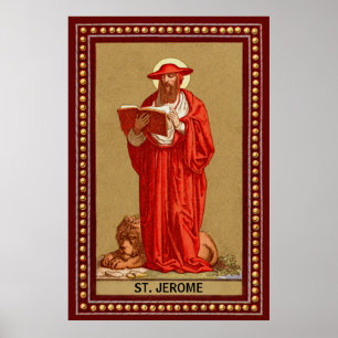 St. Jerome som kardinal med Lejon (P 004) Poster