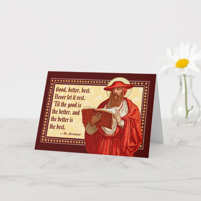 St. Jerome som kardinal med Motivational Quote Kort (Liten växt)
