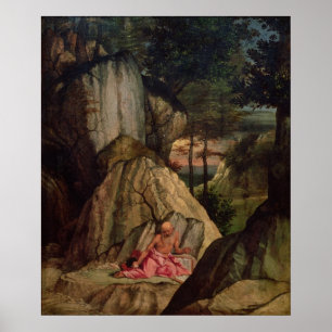 St Jerome som mediterar i öknen, 1506 Poster