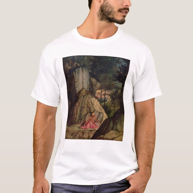 St Jerome som mediterar i öknen, 1506 T-shirt (Framsida)