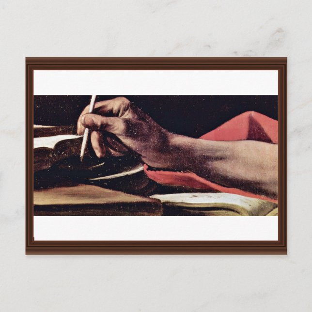St. Jerome, utförlig av Michelangelo Meris Vykort (Framsida)