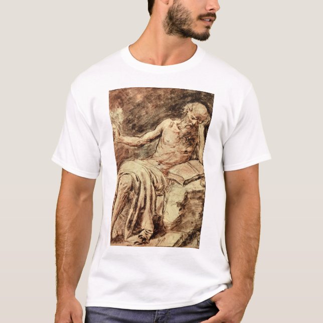 St Jerome Writing', Antonio_Studies av det ledar- Tee Shirt (Framsida)