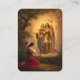 St Joan av Arc Michael Catherine Heliga Card Visitkort