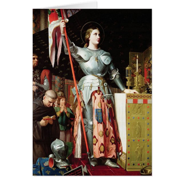St. Joan i Arc-katolska Religiösan Saints Hälsningskort (Framsidan)
