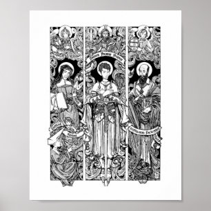 St Joan med Sts. Louise och Francis de Sales Poster