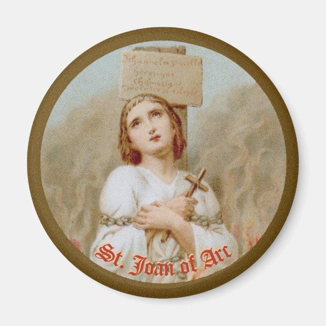 St Joan of Arc Burning at the Stake (BF 01) Magnet (Framsidan)
