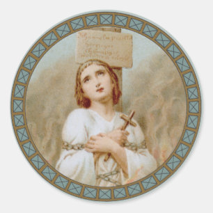 St Joan of Arc Burning at the Stake (BF 01) Runt Klistermärke