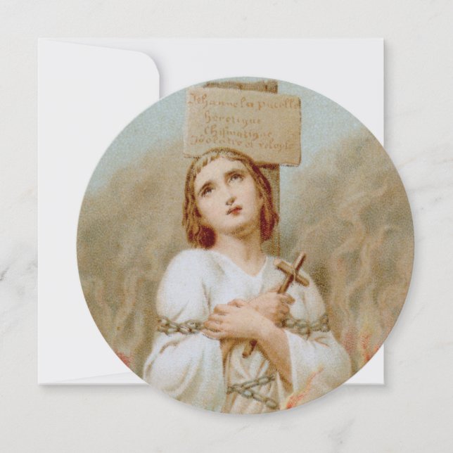 St Joan of Arc Burning (BF 01) Blank Greeting Card (Framsida)