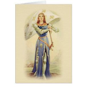 St. Joan of Arc Flagga Soldier Catholic Hälsningskort