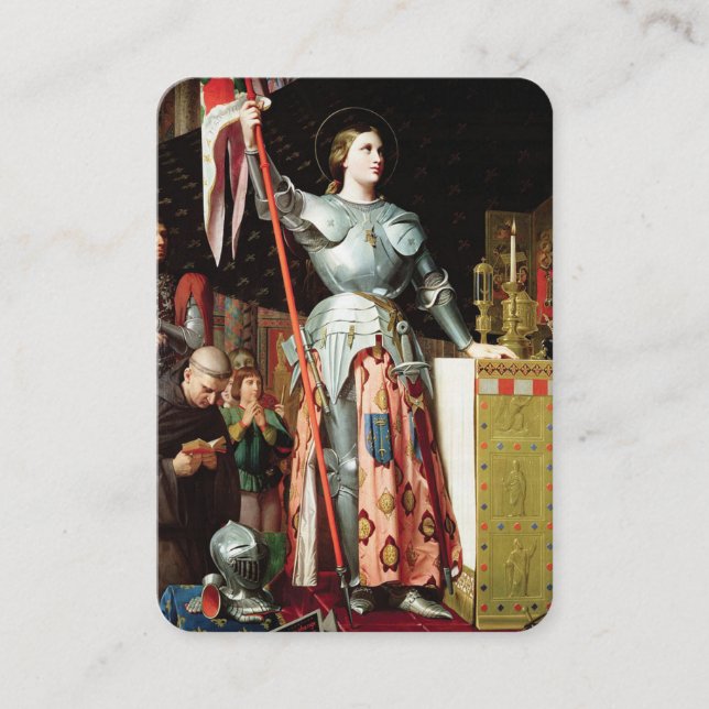 St Joan of Arc Flagga Soldier Catholic Heliga Card Visitkort (Framsida)