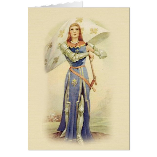 St Joan of Arc Flagga Soldier Catholique Hälsningskort (Framsidan)