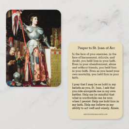 St Joan of Arc Religiösa Catholic Heliga Card Visitkort