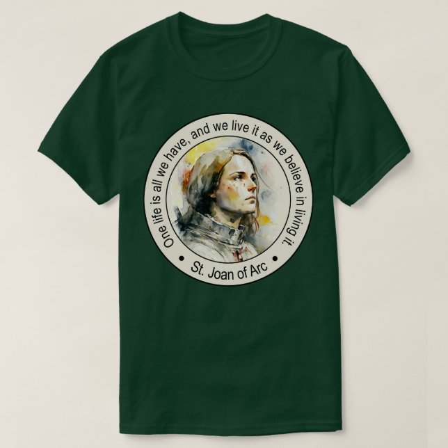 St Joan of Arc Religiösa citerar Gift Inspiring lä T Shirt (Design framsida)