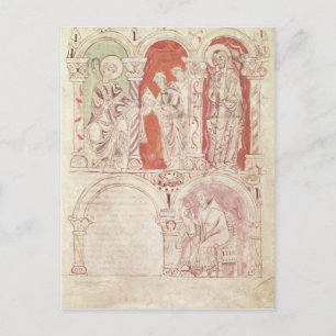 St. Johannes Cassianus skriver och munkar offrar Vykort