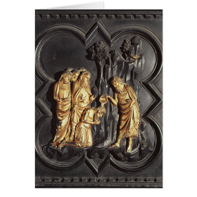 St John baptistiskt döpa i floden Hälsningskort (Framsidan)